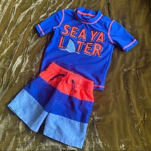 •SOLD• Toddler Board Shorts & Rashguard 2T